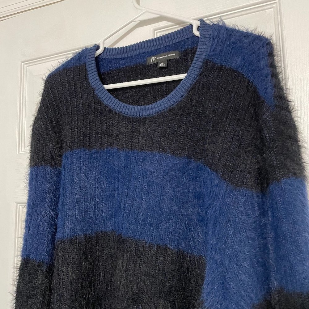 Inc International Concepts Mens Sweater Blue And Black Striped Mens XL